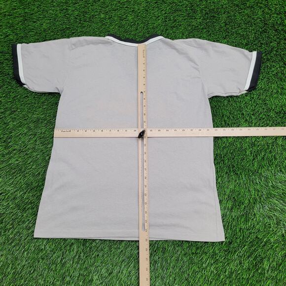Vintage 90s St-Peter Ringer Shirt Medium 20x25 Gray - Picture 3 of 12
